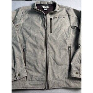 Cinch Men L Concealed Carry Jacket Tan Stone Bonded Softshell Full Zip Western